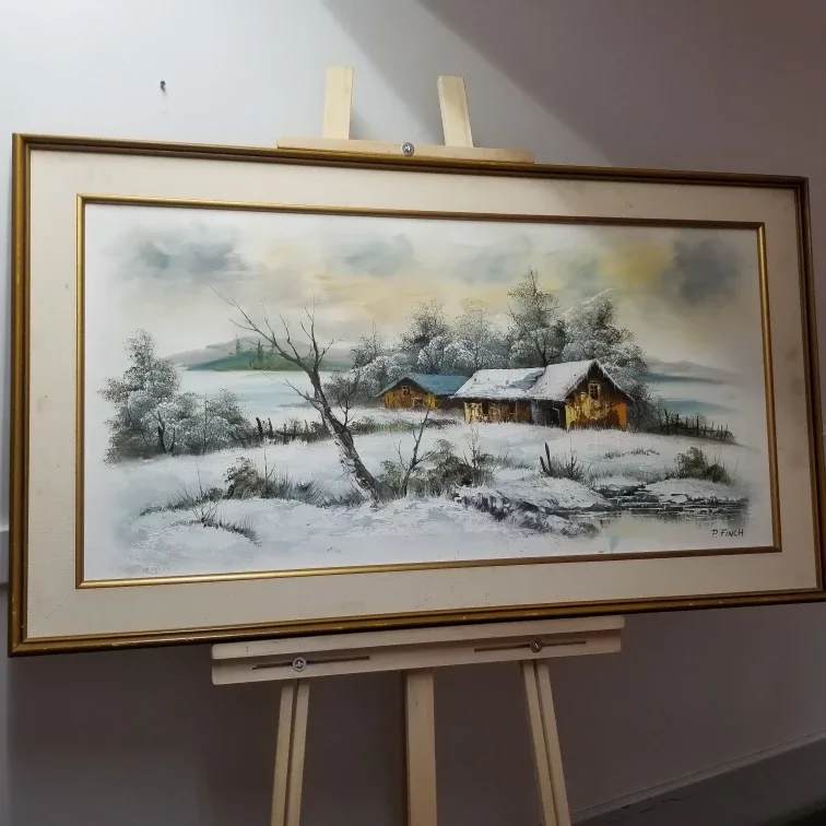 P. Finch Winter Landscape Painting thumbnail