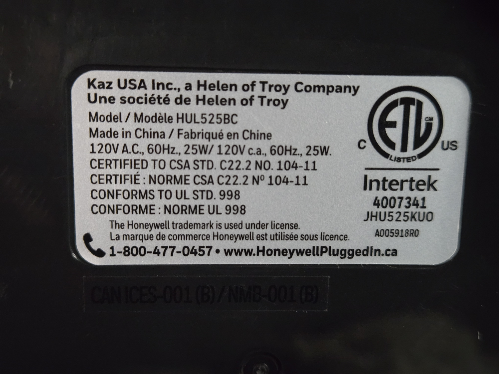 SOLD: Honeywell HUL525BC Cool Mist Humidifier - photo 4