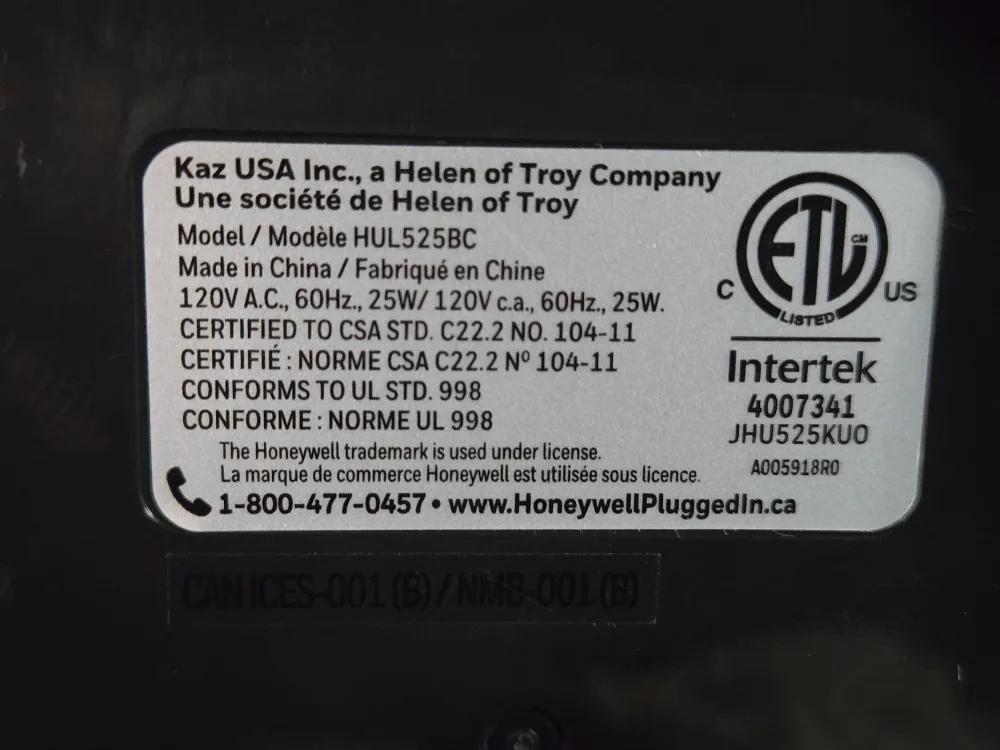 SOLD: Honeywell HUL525BC Cool Mist Humidifier image indicator(4)