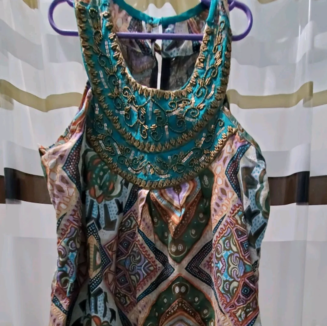 Cute colourful boho style summer dress thumbnail