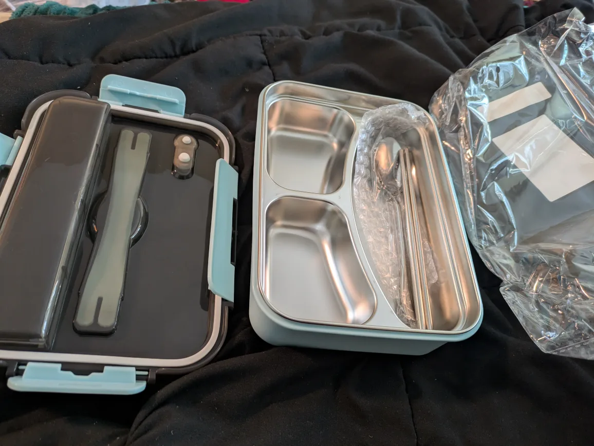 brand new stainless steel 3 compartments lunch box image indicator(6)