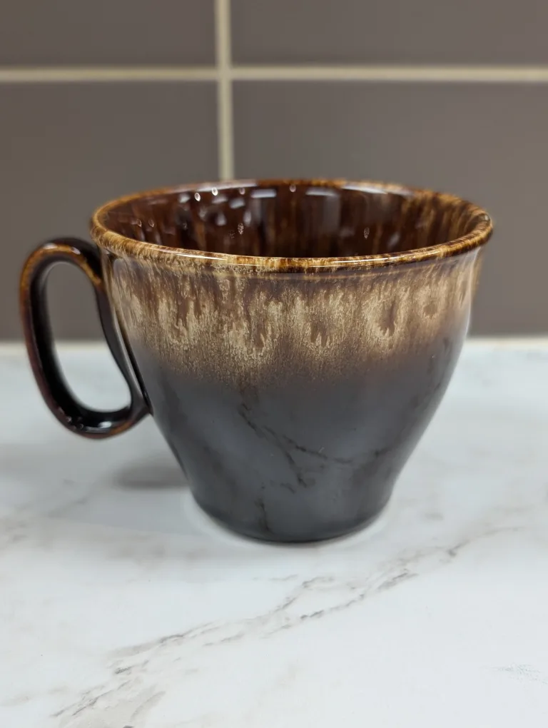 Vintage USA Brown Drip Glaze Coffee Mug thumbnail