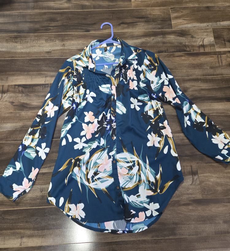 Floral Print Long Sleeve Blouse