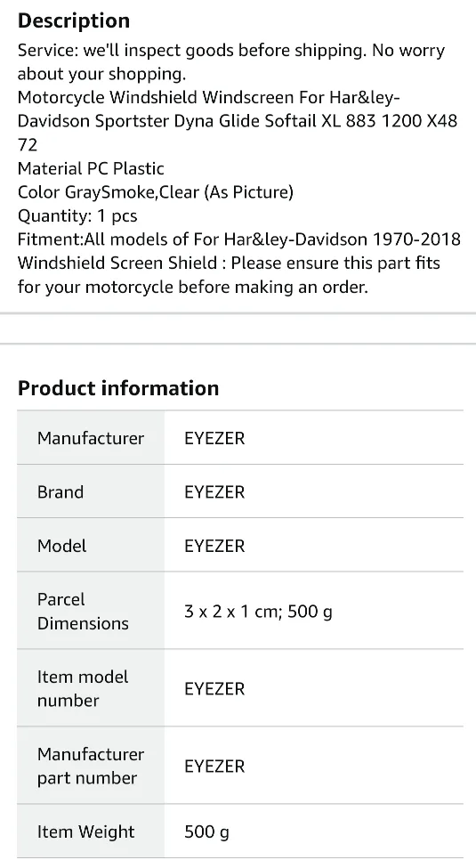 Motorcycle Windshield for sale image indicator(5)