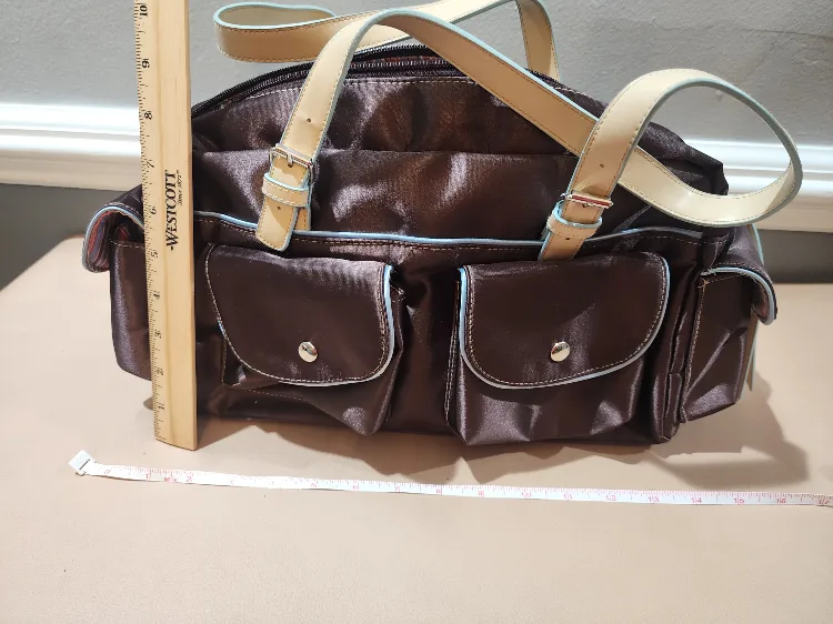 Brown Satchel Bag with Pockets thumbnail
