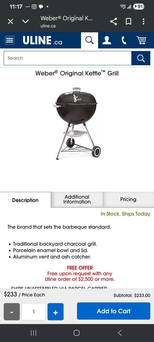 🔥 Brand New Weber Original Kettle Charcoal Grill - photo 3