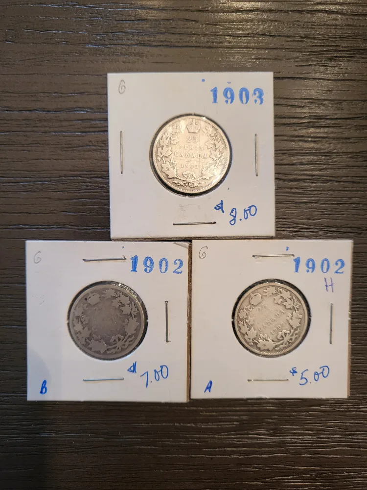 Antique Canadian Quarters - 1902 & 1903 image indicator(3)