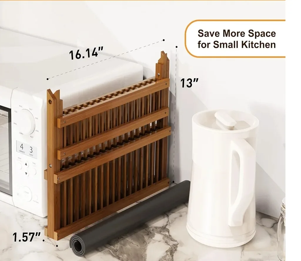 Greuenal Bamboo Dish Rack - Space Saver image indicator(4)