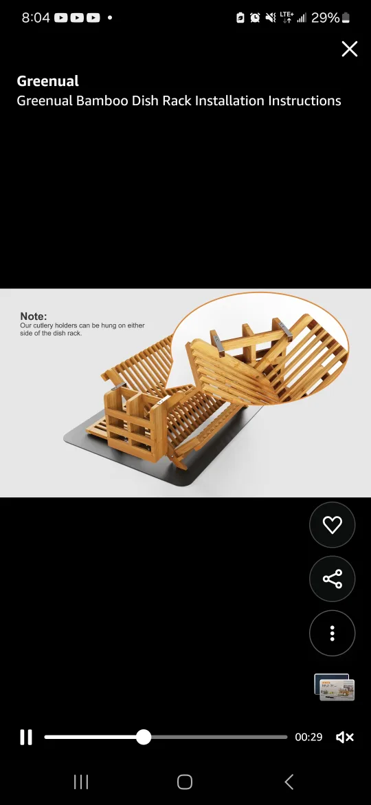 Greuenal Bamboo Dish Rack - Space Saver image indicator(5)