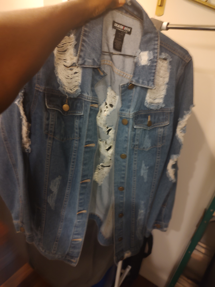 Fashion Nova Distressed Denim Jacket