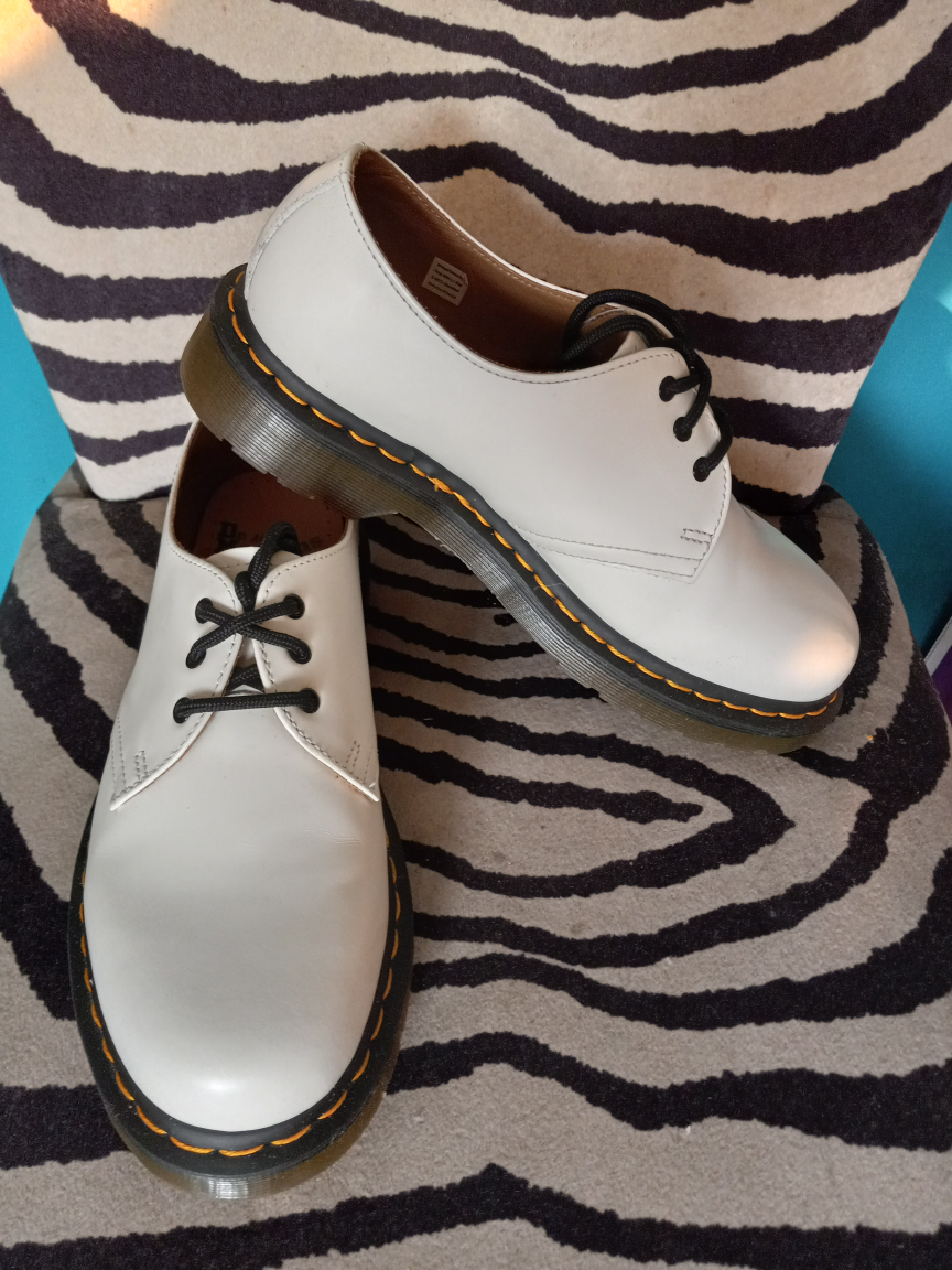 Dr. Martens 1461 White Smooth Leather Oxford Shoes - photo 4