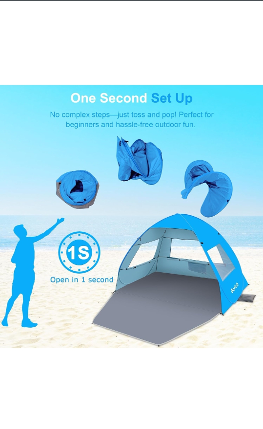 New Gorich Easy Pop Up Beach Tent for 3-4 Person - photo 3