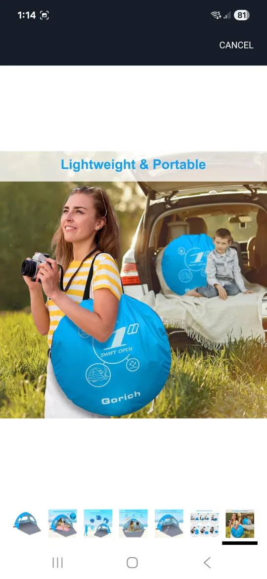 New Gorich Easy Pop Up Beach Tent for 3-4 Person image indicator(8)