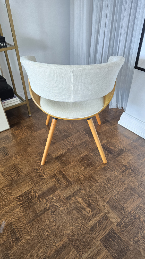 Modern Accent Chair - Beige & Wood - photo 2