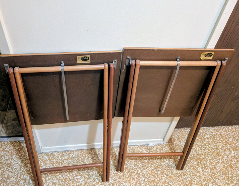 Scheibe Folding TV Tray Tables (Set of 2) - photo 2
