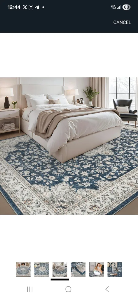 Ezanta Home Decor Area Rug - Blue, 8' x 10' thumbnail