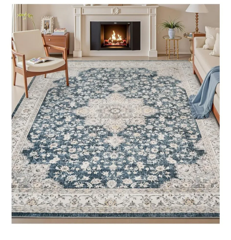 Ezanta Home Decor Area Rug - Blue, 8' x 10' image indicator(6)