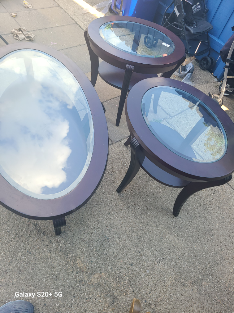 Glass Top Coffee & End Table Set - photo 2