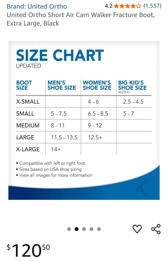United Ortho Short Air Cam Walker Fracture Boot image indicator(9)