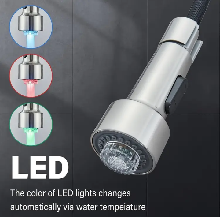 LED Kitchen Faucet - Brushed Nickel Finish - photo 3
