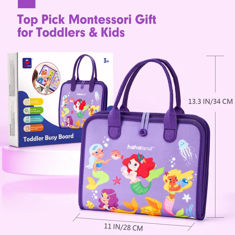 Hahaland Toddler Montessori Busy Board Mermaid - New in Box! image indicator(3)