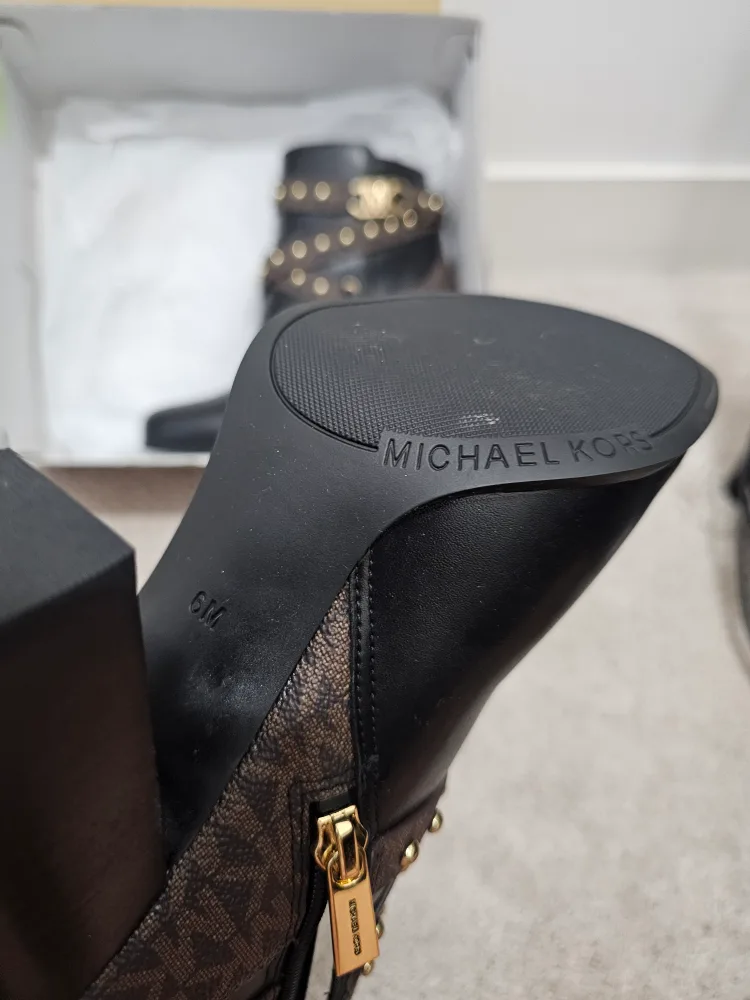 Michael Kors Black Leather Ankle Boots - Size 6M image indicator(6)