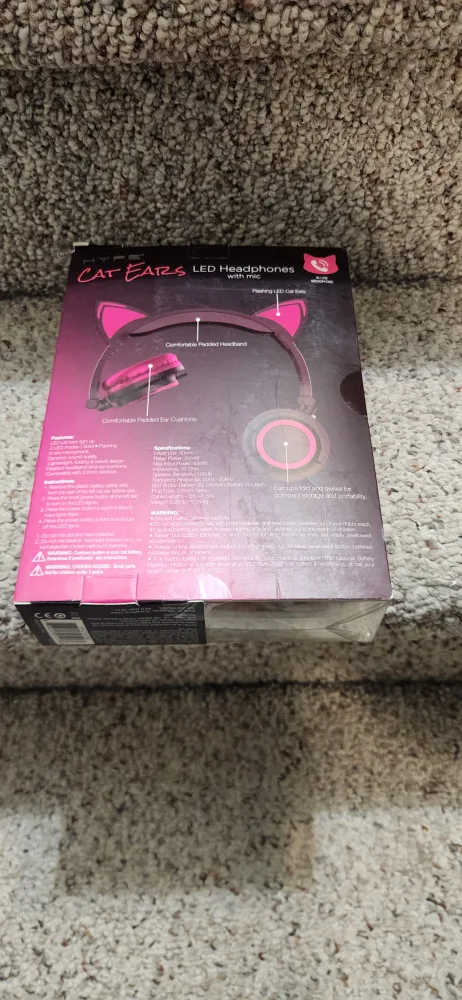 Hype Cat Ears LED Headphones with Mic - Pink/Black image indicator(4)