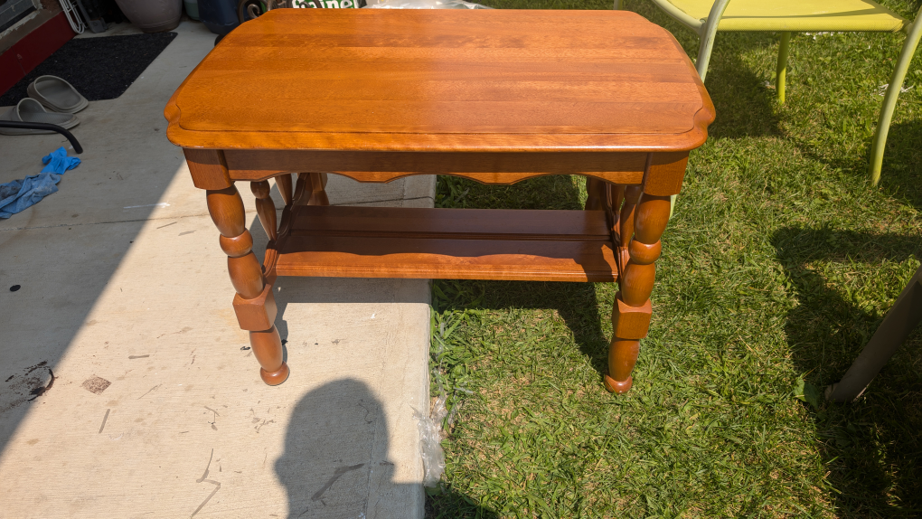 Wooden Side Table with Shelf - photo 4