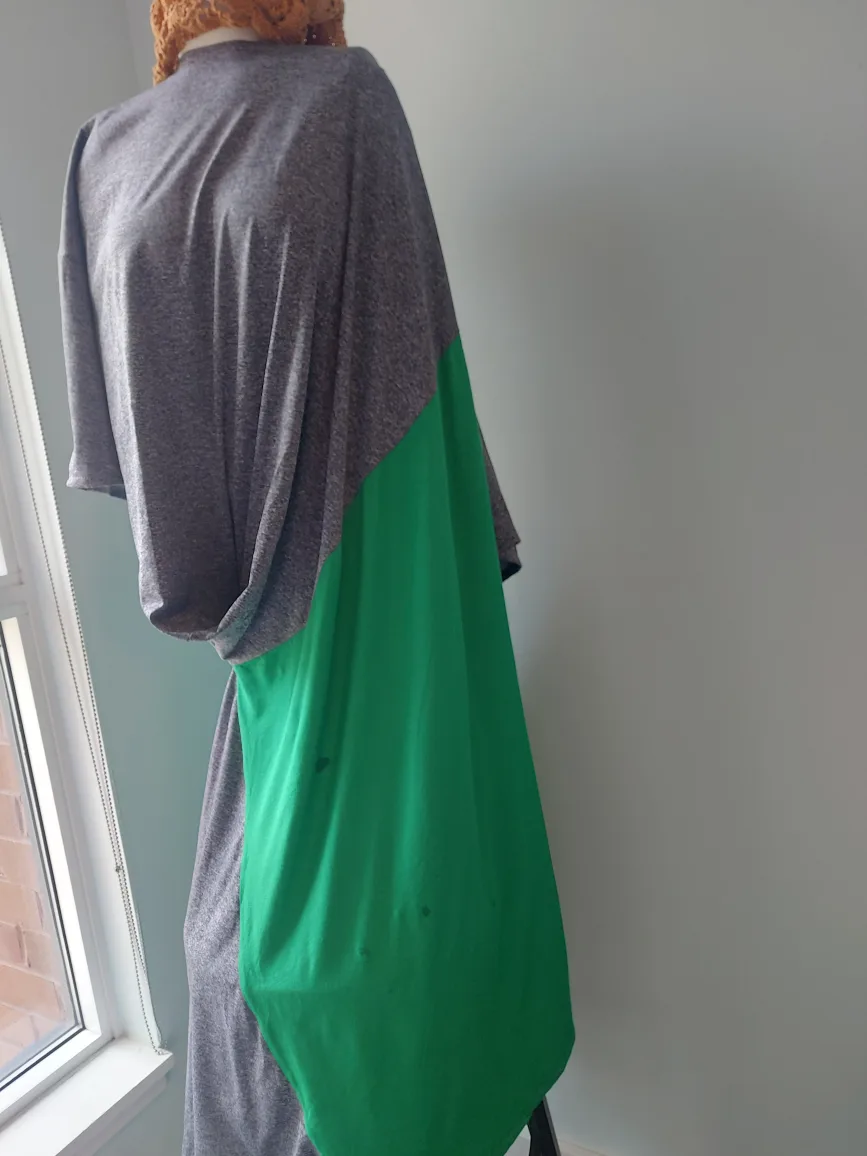 TEYXO Grey and Green Tunic Top thumbnail