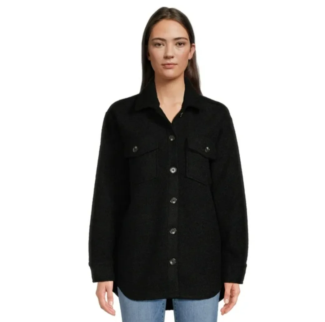 Time and Tru Black Shacket - Size M thumbnail