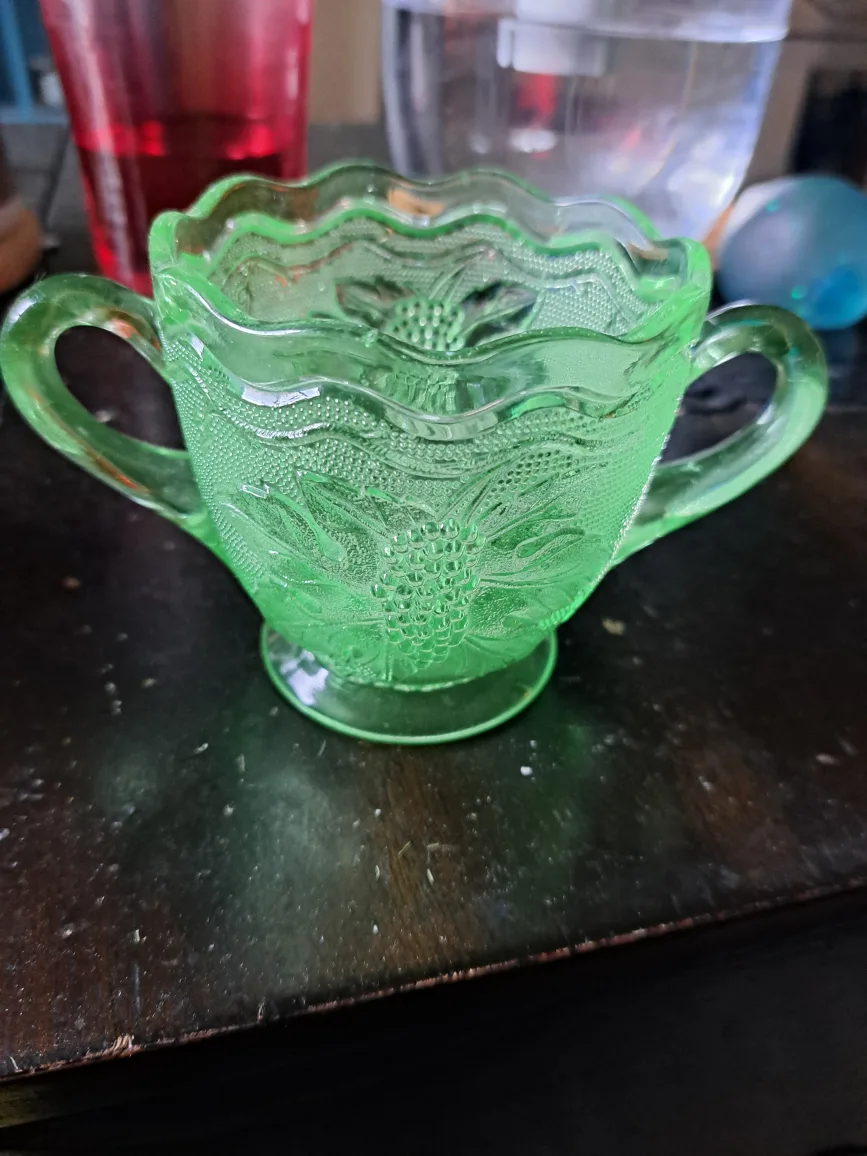 Vintage Green Uranium Glass Creamer thumbnail