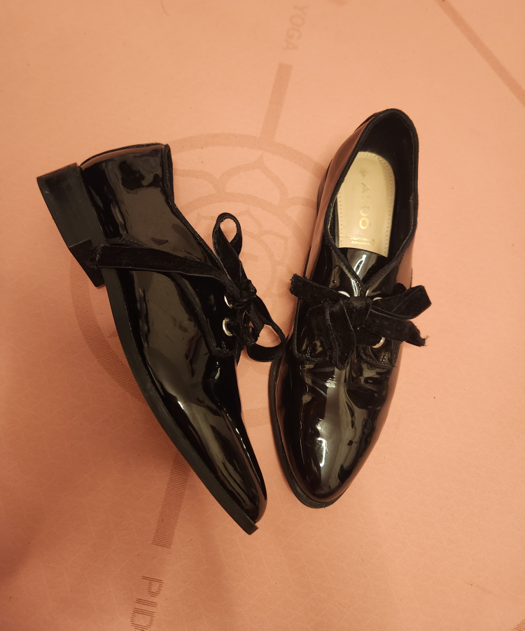 Aldo Black Leather Oxford Shoes Size 6.5