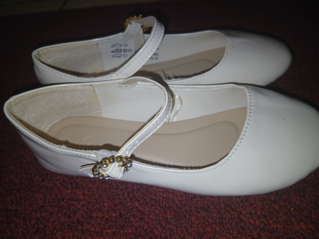 White Ballet Flats with Ankle Strap - photo 2
