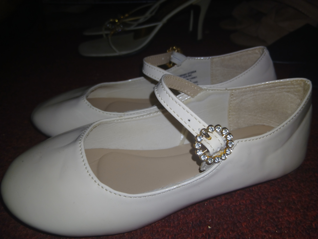 White Ballet Flats with Ankle Strap - photo 3