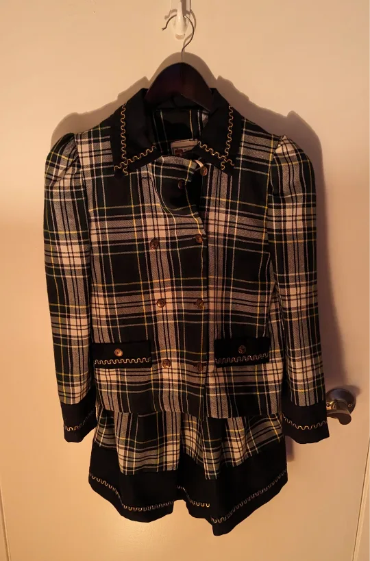 Maison Pour Enfants Plaid Skirt & Jacket Set - Girls Size 12 thumbnail