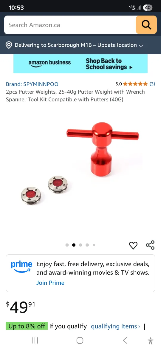 2pcs Putter Weights, 40g thumbnail