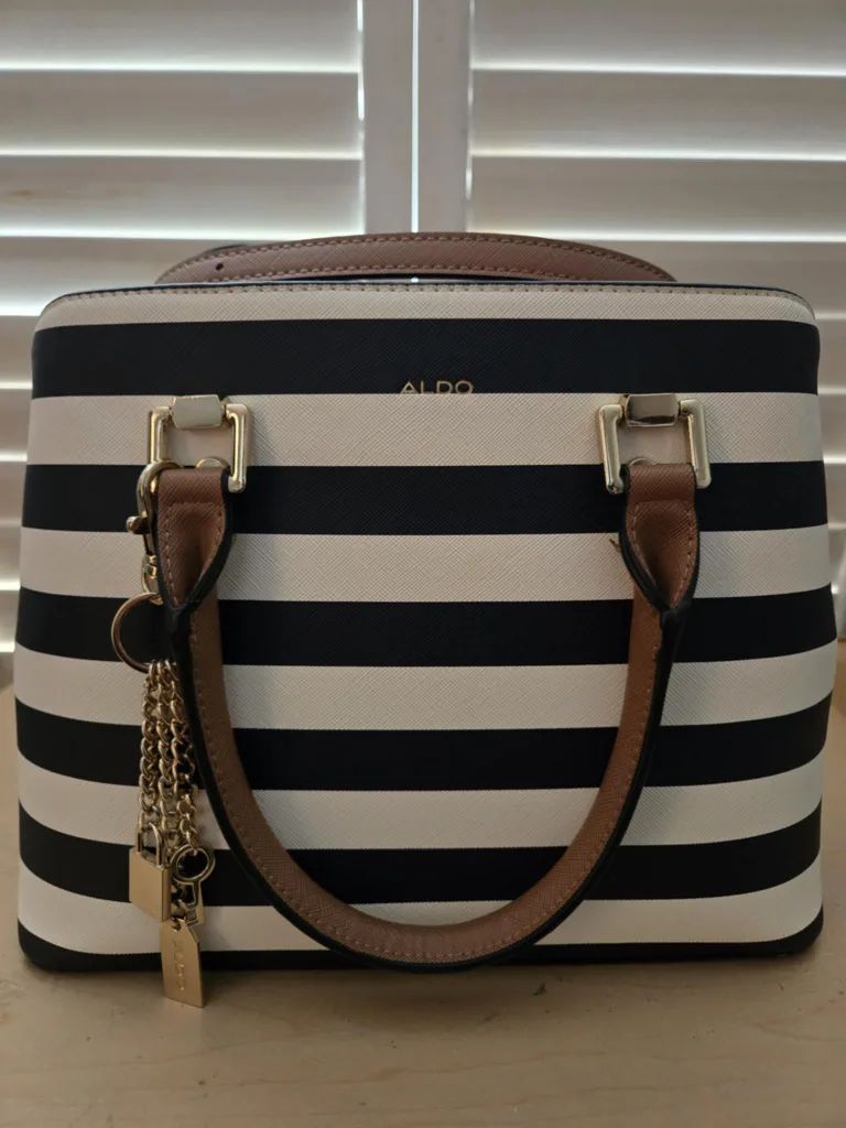 Aldo Striped Satchel Handbag thumbnail