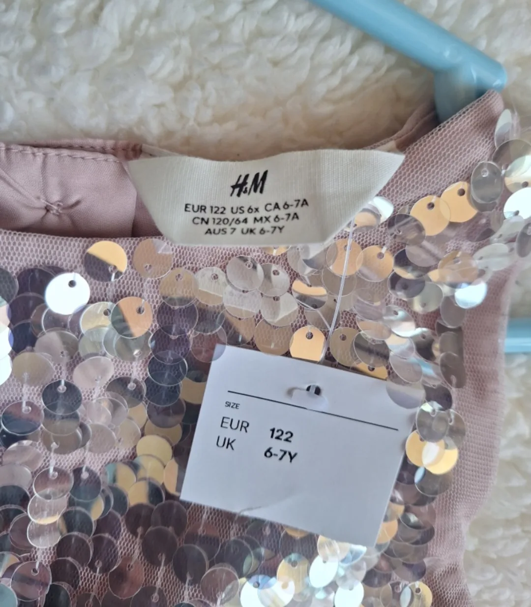H&M Pink Sequin Tulle Dress - Size 6-7Y image indicator(3)