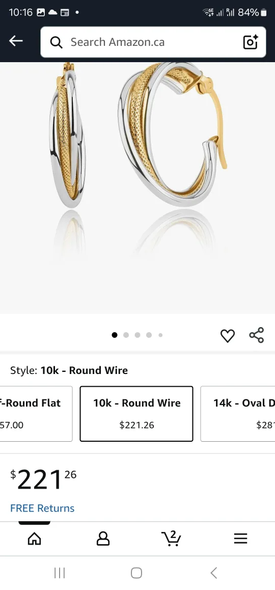 Max + Stone 10K Gold & Rhodium Hoop Earrings thumbnail