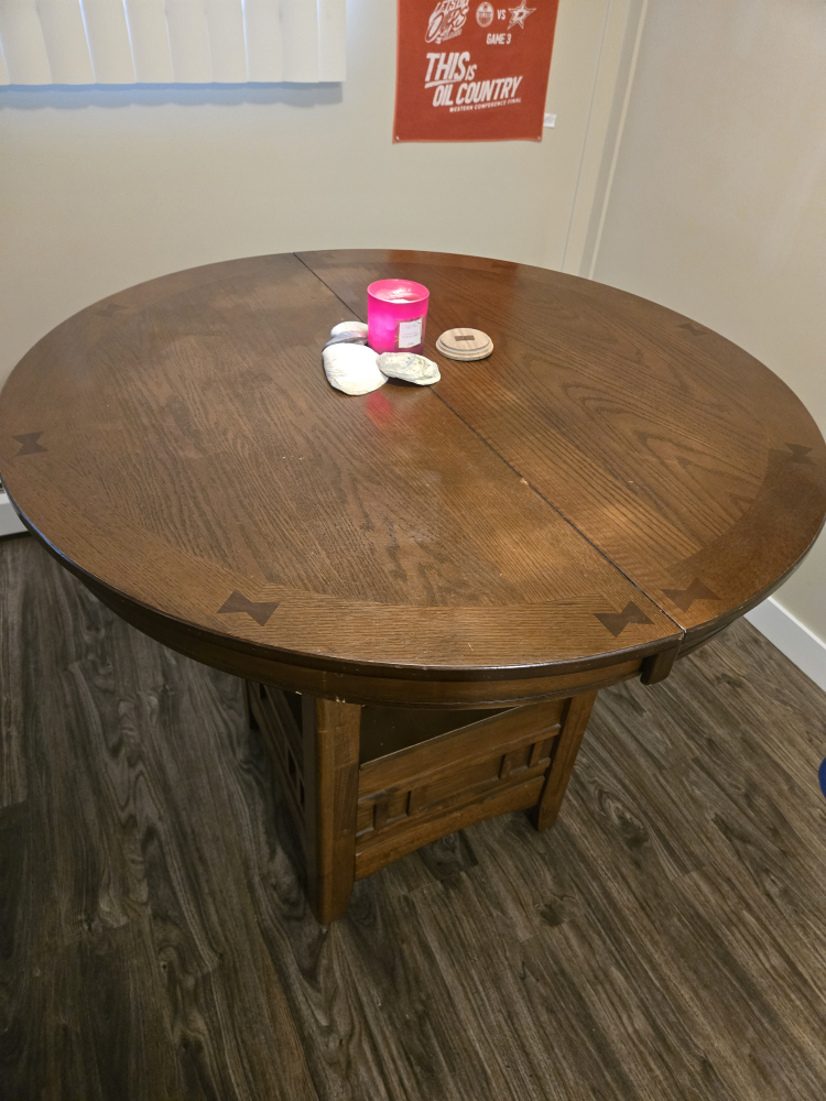 Round wooden dining table - photo 3