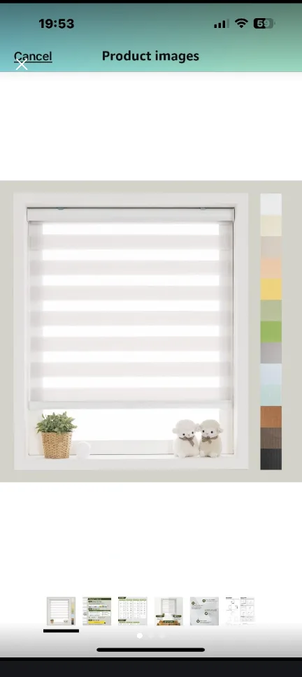 2- 64"x64" zebra blinds new + 1- small blade no hardware for $30 thumbnail