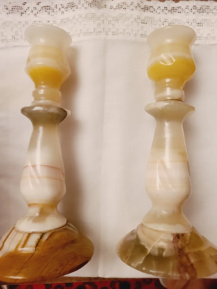 Marble Candlestick Holders - Set of 2 thumbnail