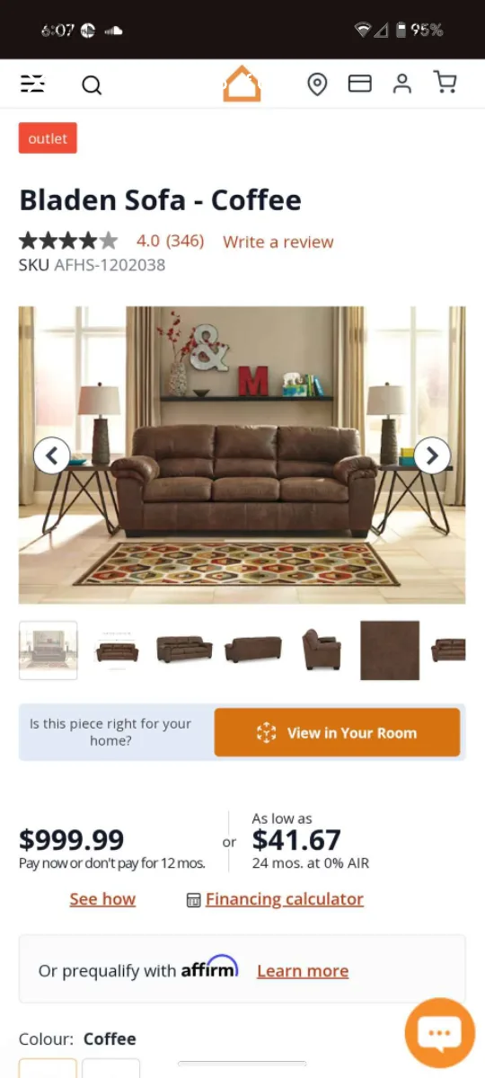 Brown Sofa Bed image indicator(3)