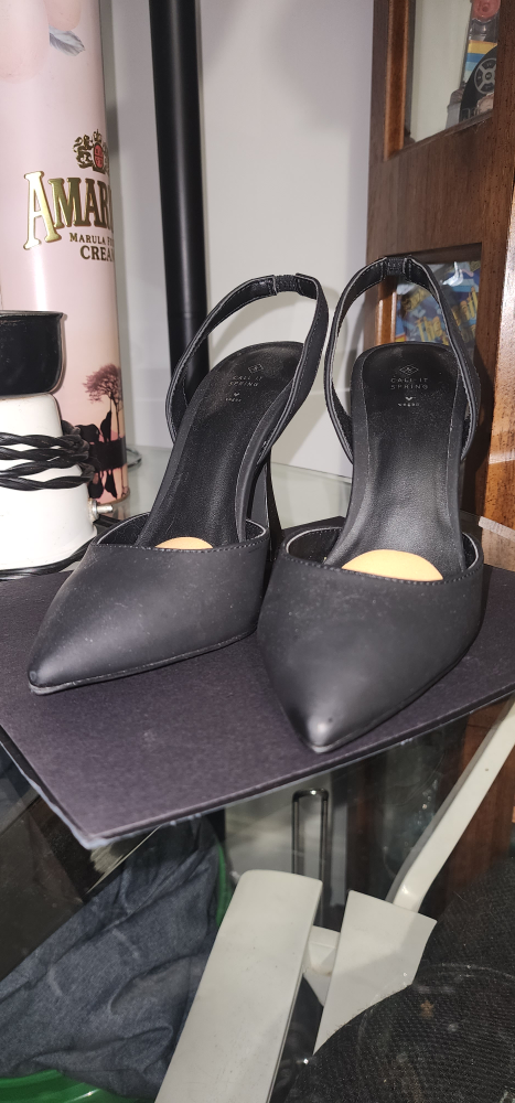 Call It Spring Black Slingback Heels - Size 6 - photo 4