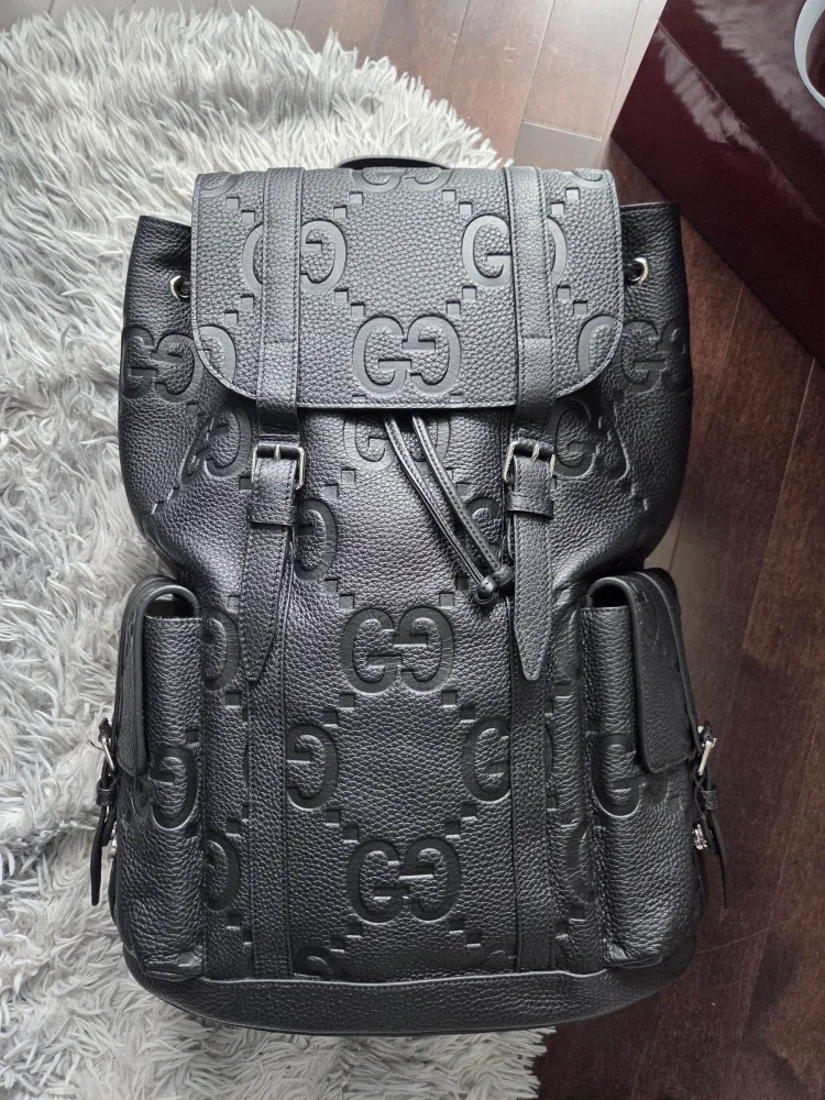 GG Jumbo Large Backpack in Leather Used thumbnail