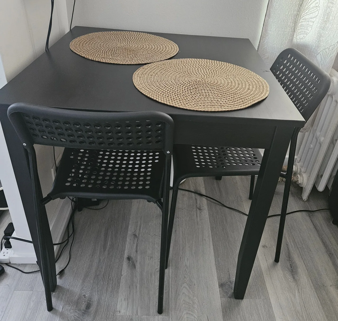 Moving Sale: IKEA LERHAMN dining table and 2 ADDE chairs thumbnail