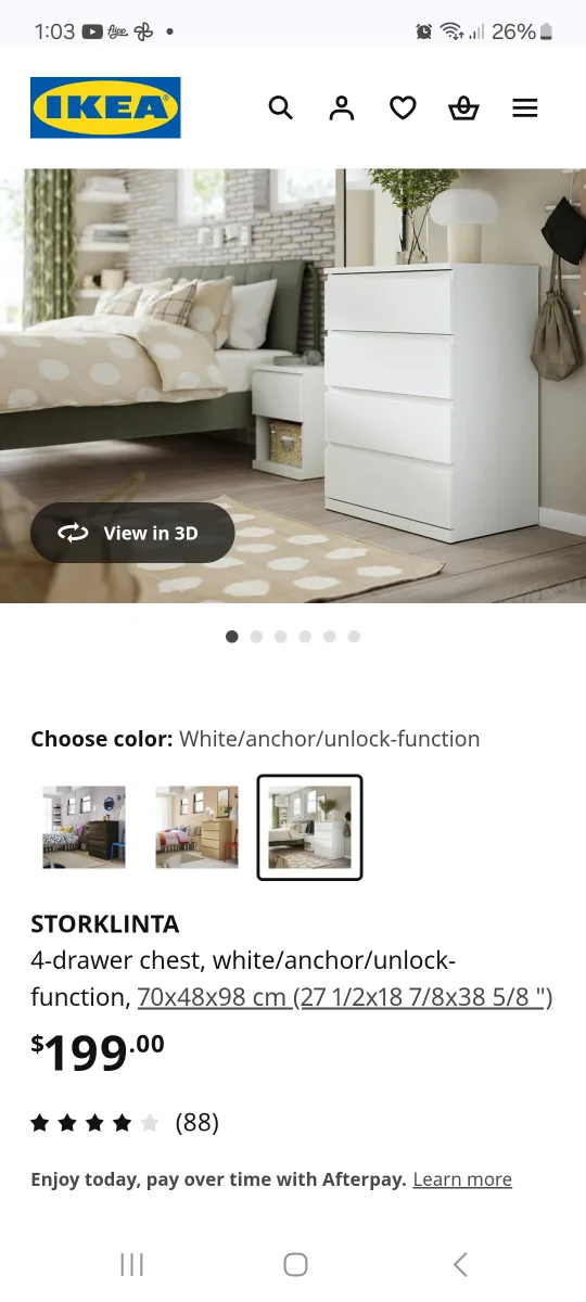 IKEA STORLINTA 4-Drawer Chest - White image indicator(5)