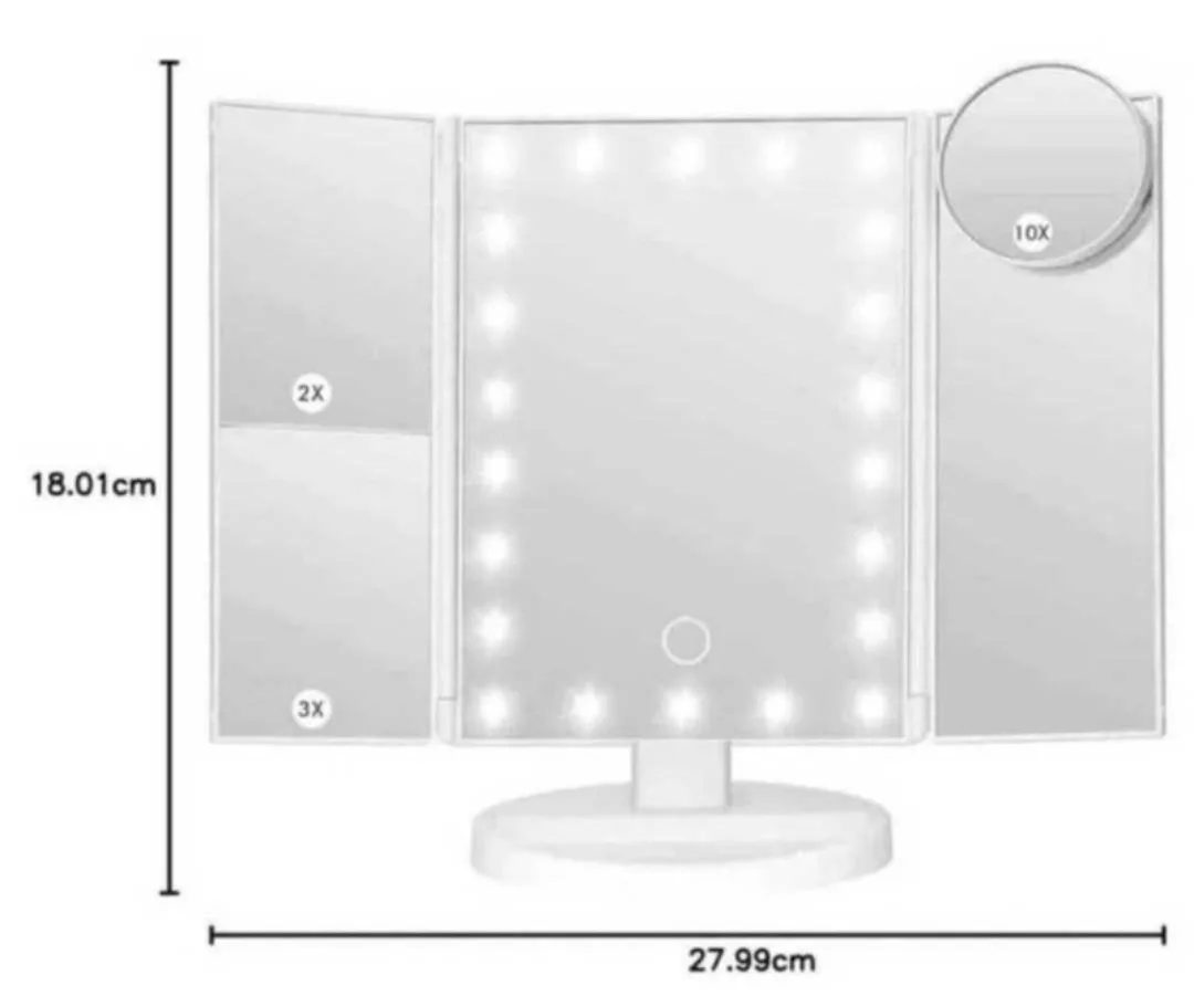 Leewent Trifold Makeup Mirror image indicator(10)