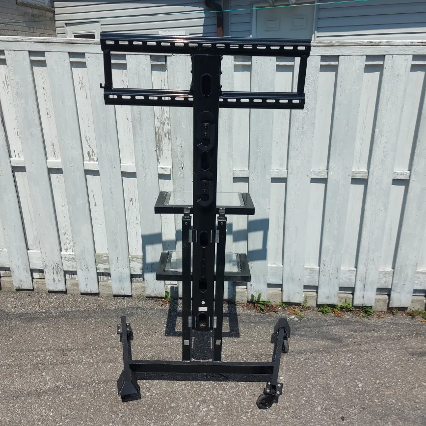 Rolling TV Stand with Shelves - Black image indicator(4)