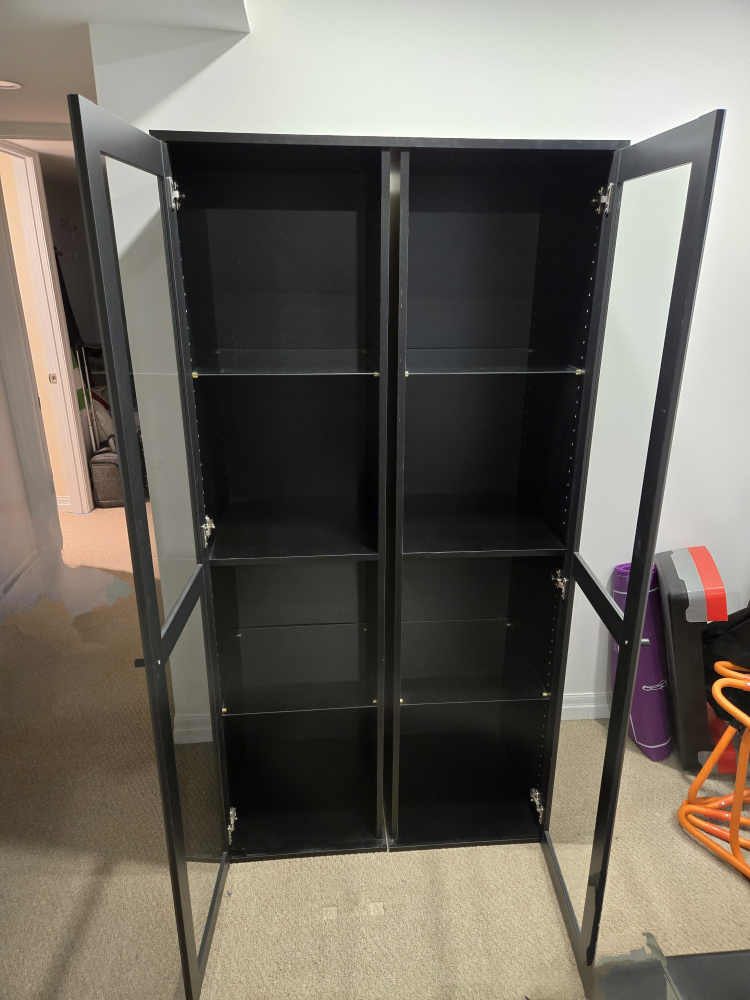 IKEA Bookcase/cabinet set with Glass Doors - Black - photo 2